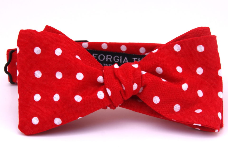 Red Bow Tie with White Dot