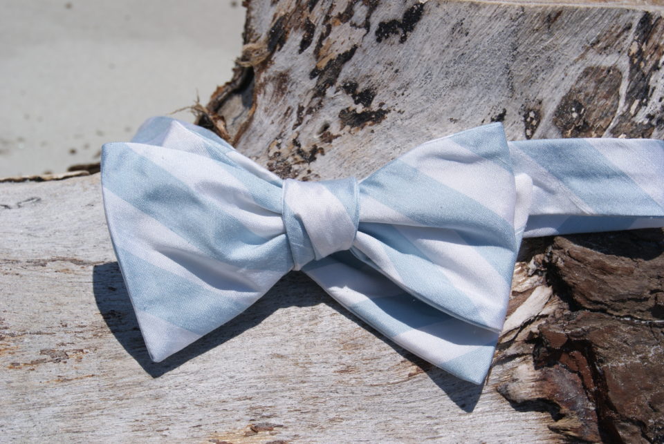 silk stripe bow tie