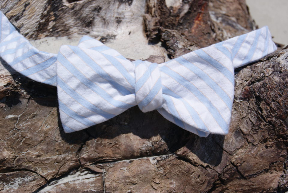 seersucker stripe bow tie