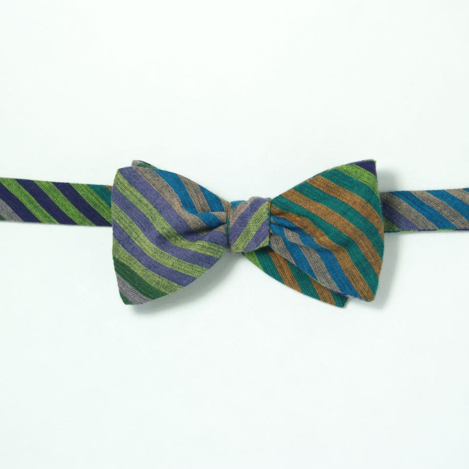 Multi color stripe bow tie