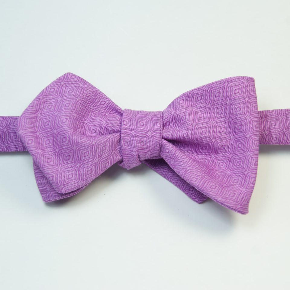 purple cotton bow tie